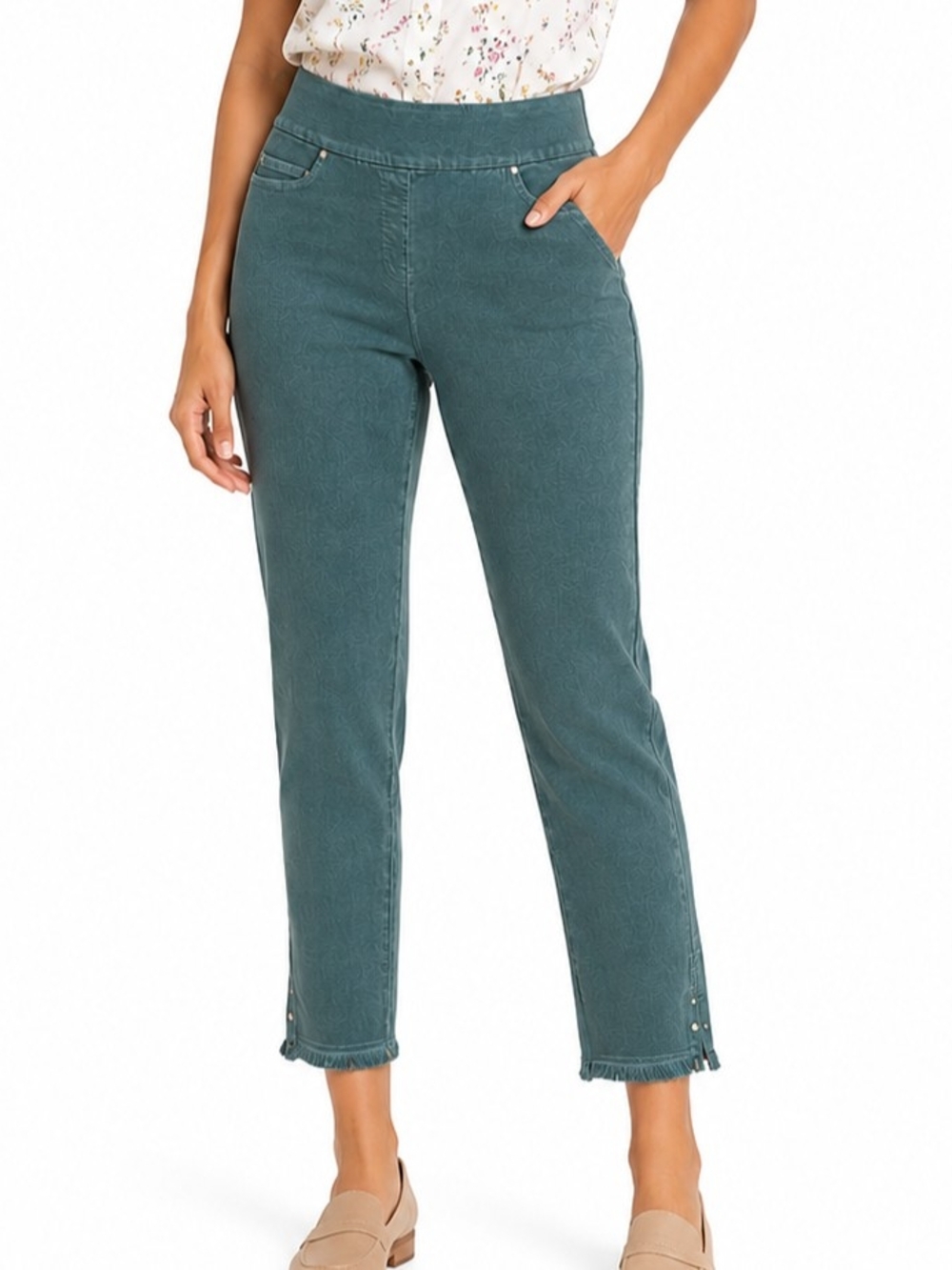 Green Pull-On Straight Jeans NWT